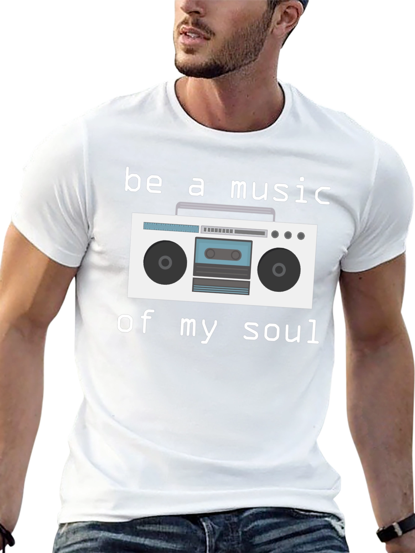 Retro Boombox Graphic T-Shirt - Music Lover Tee