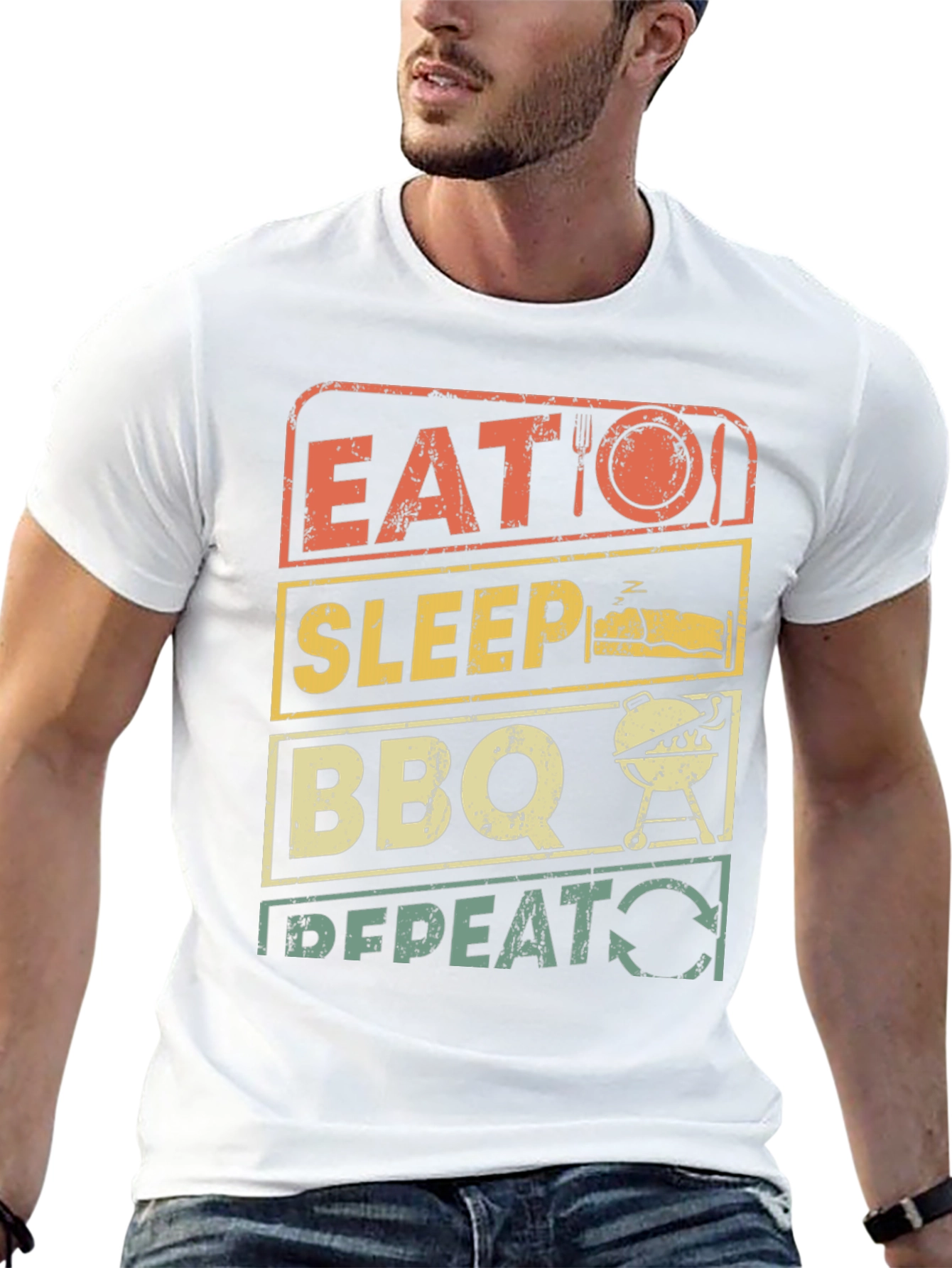 Eat Sleep BBQ Repeat T-Shirt - Grill Master Tee