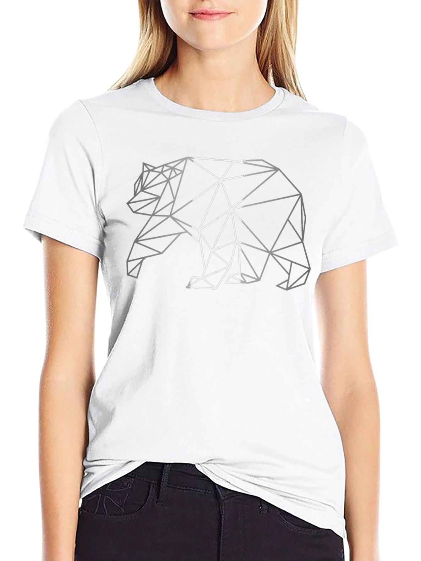 Geometric Bear Black T-Shirt