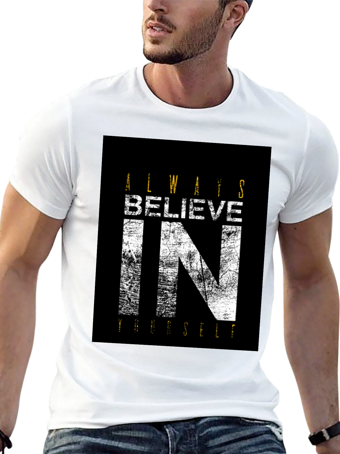 Believe In Yourself Black Graphic Tee