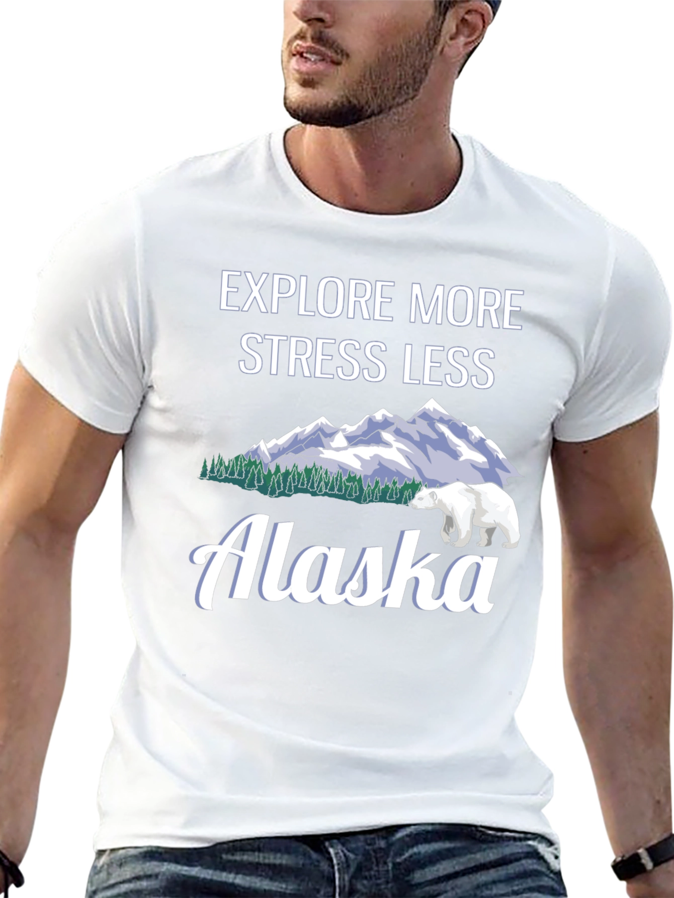 Explore More Stress Less Alaska Graphic Tee
