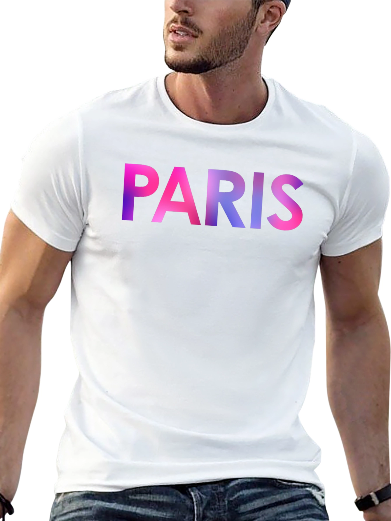 Paris Gradient Graphic Black T-Shirt
