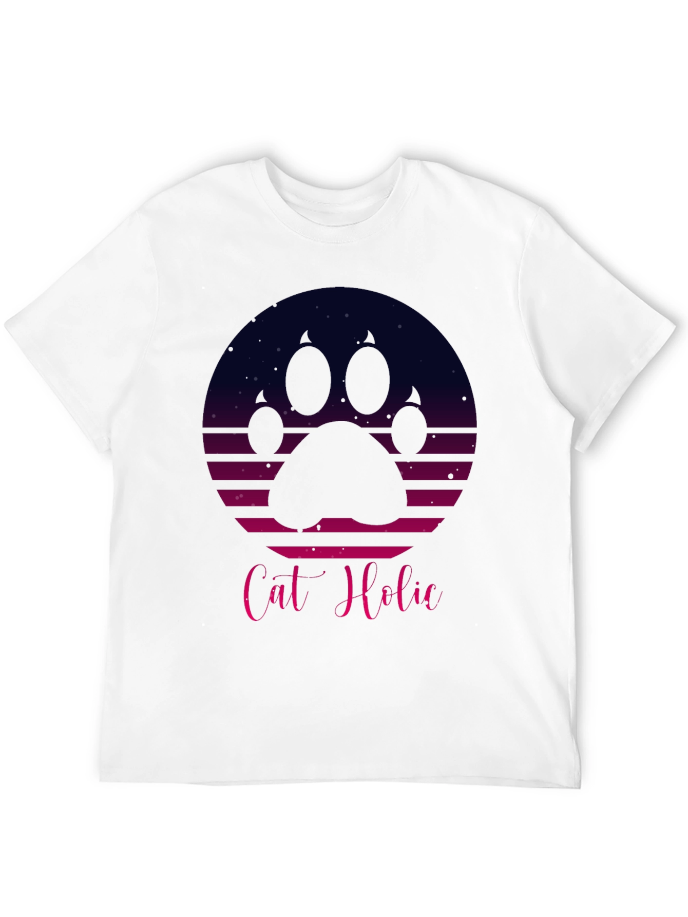 Cat Holic Retro Style Graphic T-Shirt