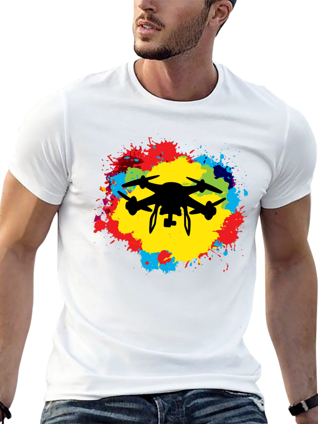 Drone Silhouette Splash T-Shirt