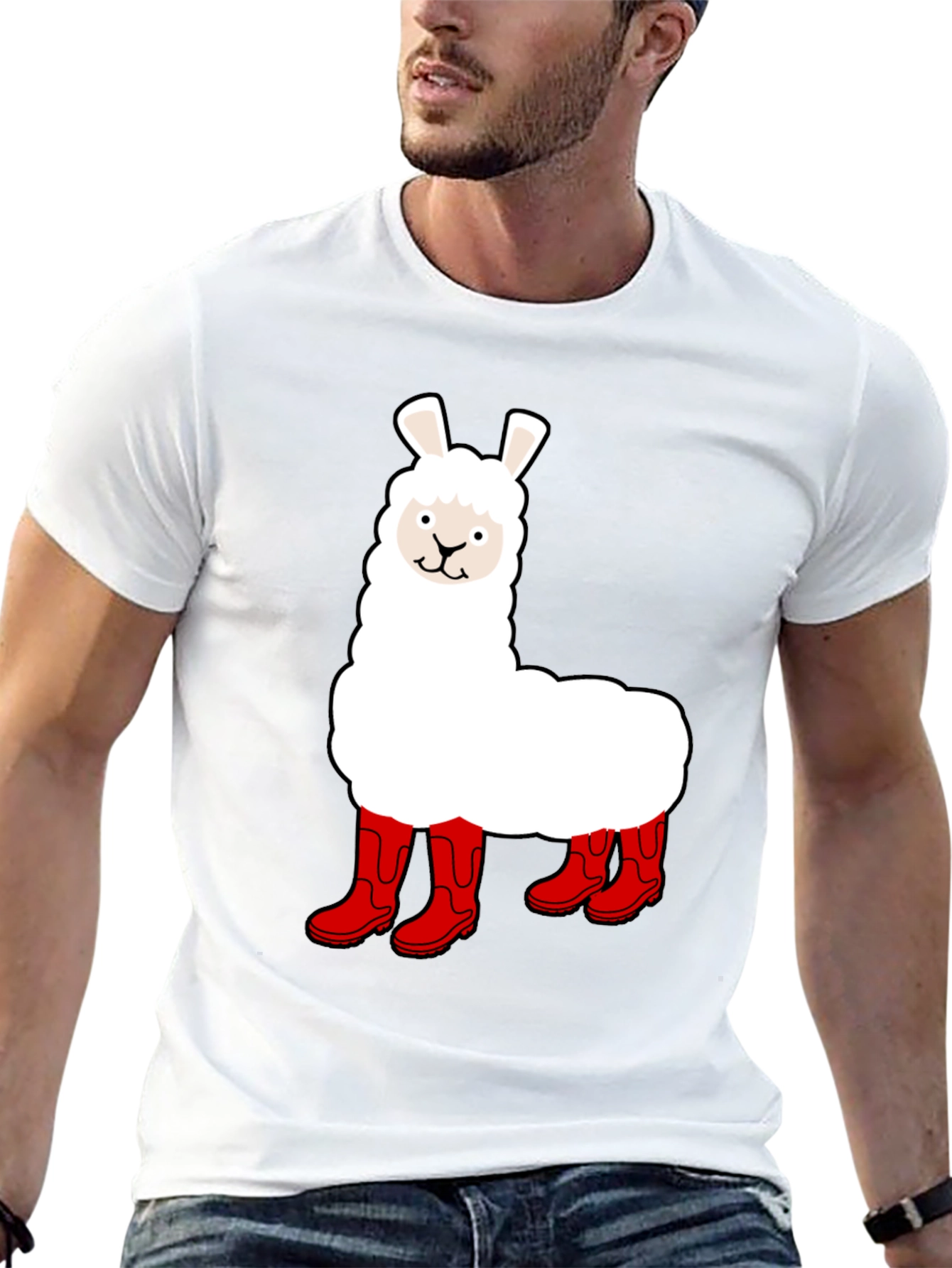 Llama in Boots Graphic Tee - Funny Animal T-Shirt