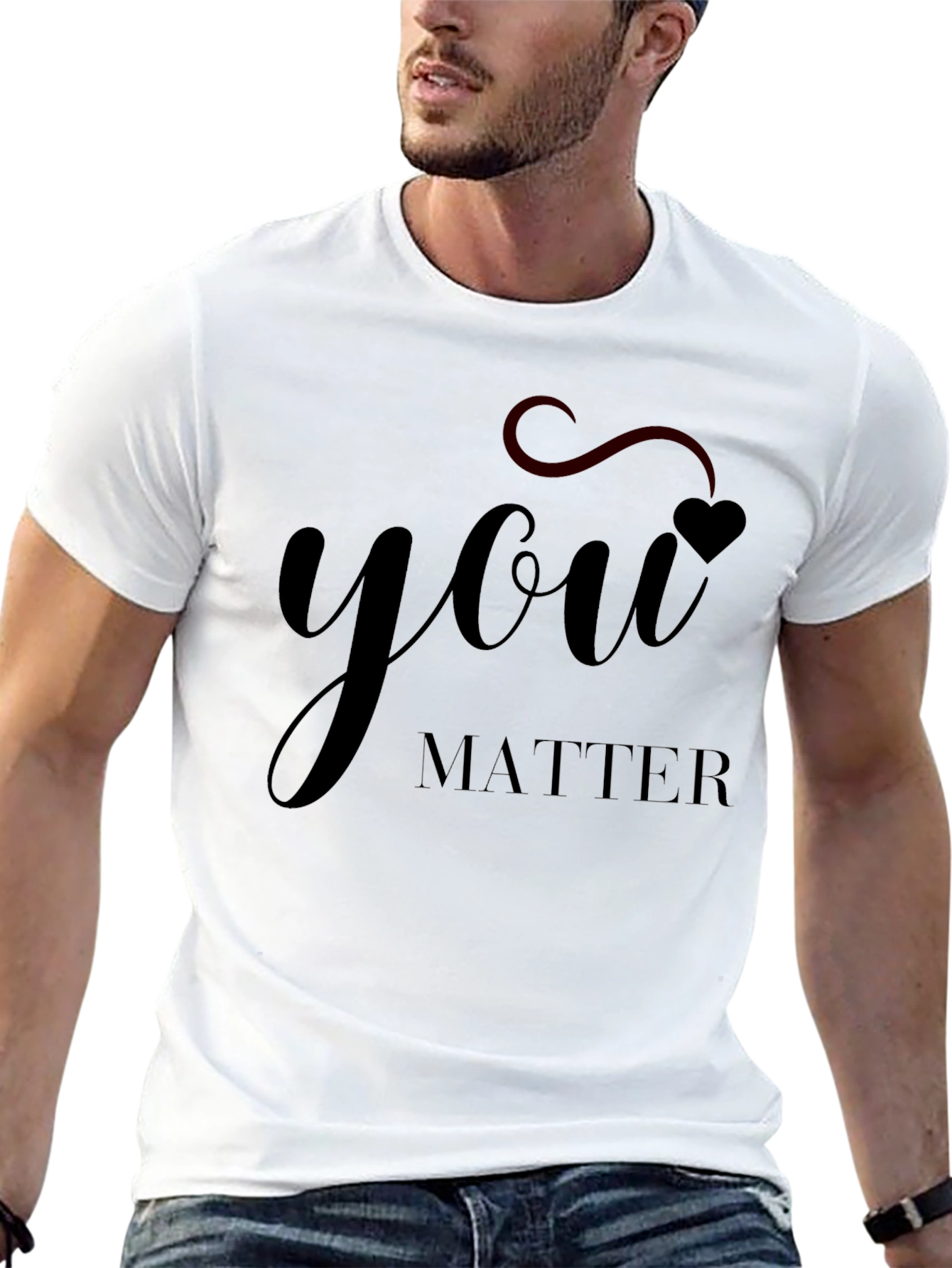 You Matter Graphic Tee - Black Casual Top