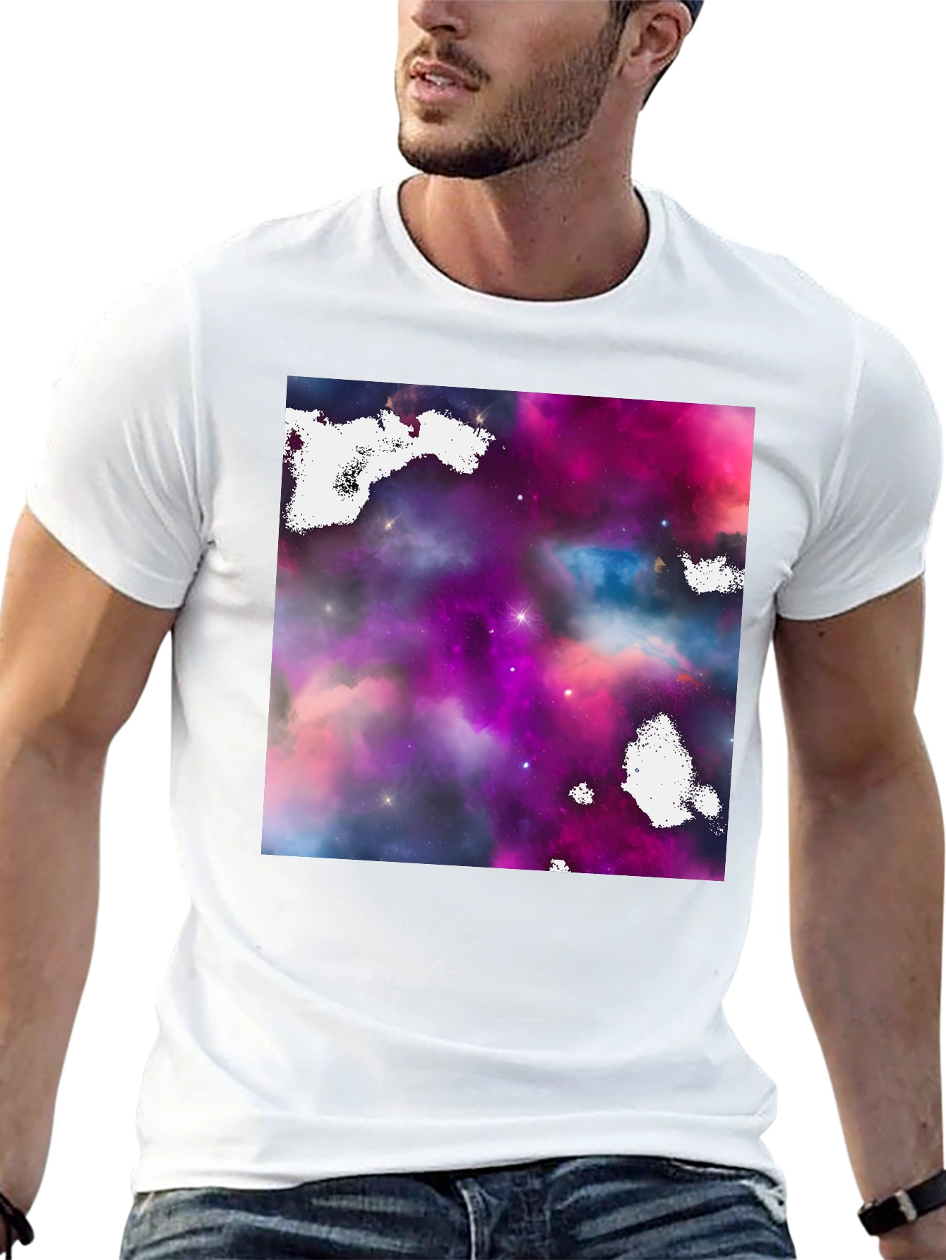 Galaxy Print Black T-Shirt