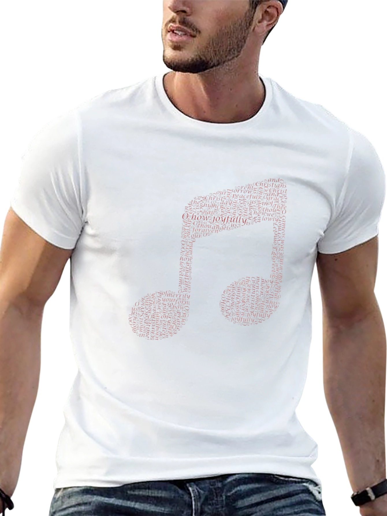 Musical Note Word Art Graphic Tee