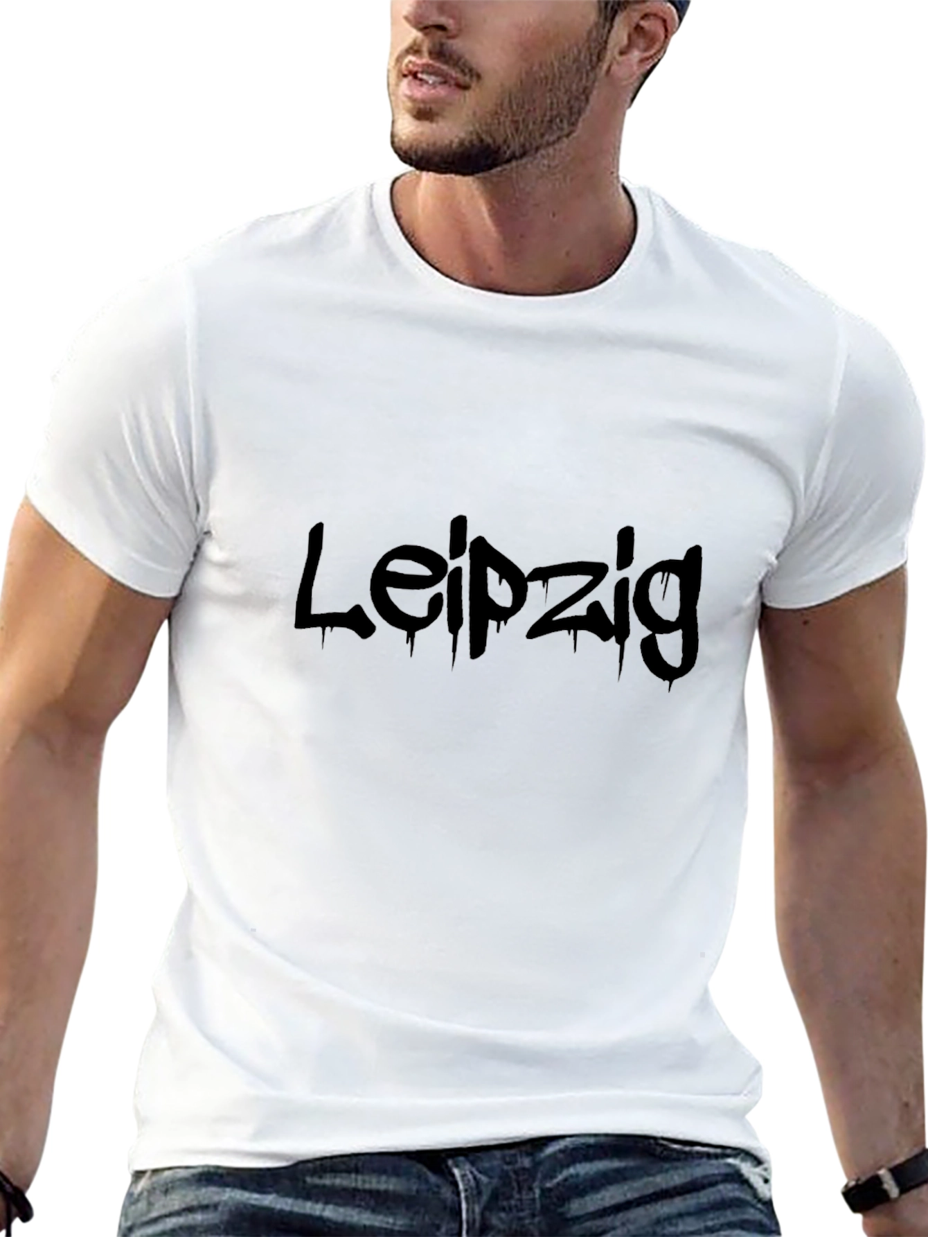 Leipzig Graphic T-Shirt - Black Crew Neck Tee