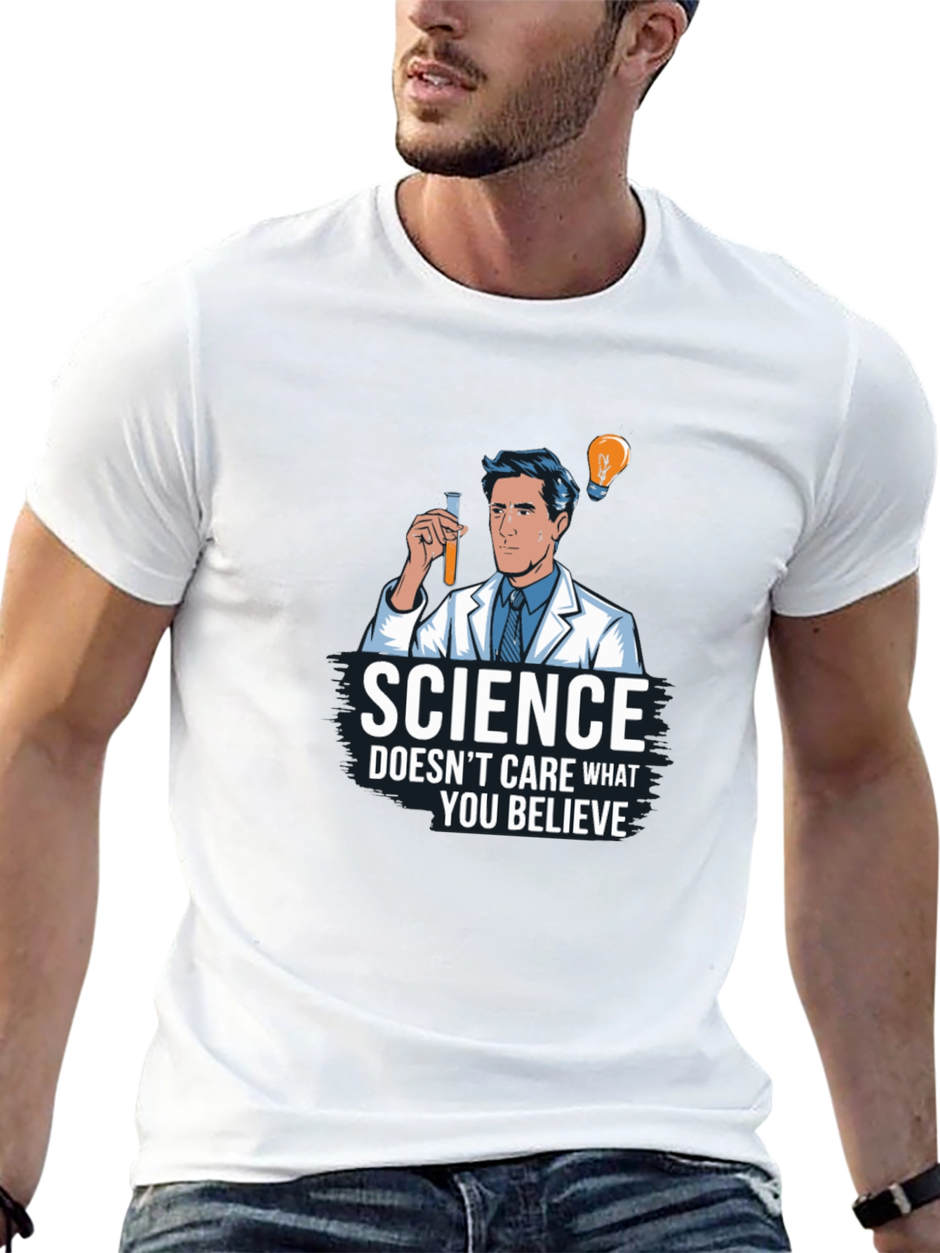 Science Doesnt Care Mens Black Graphic T-Shirt