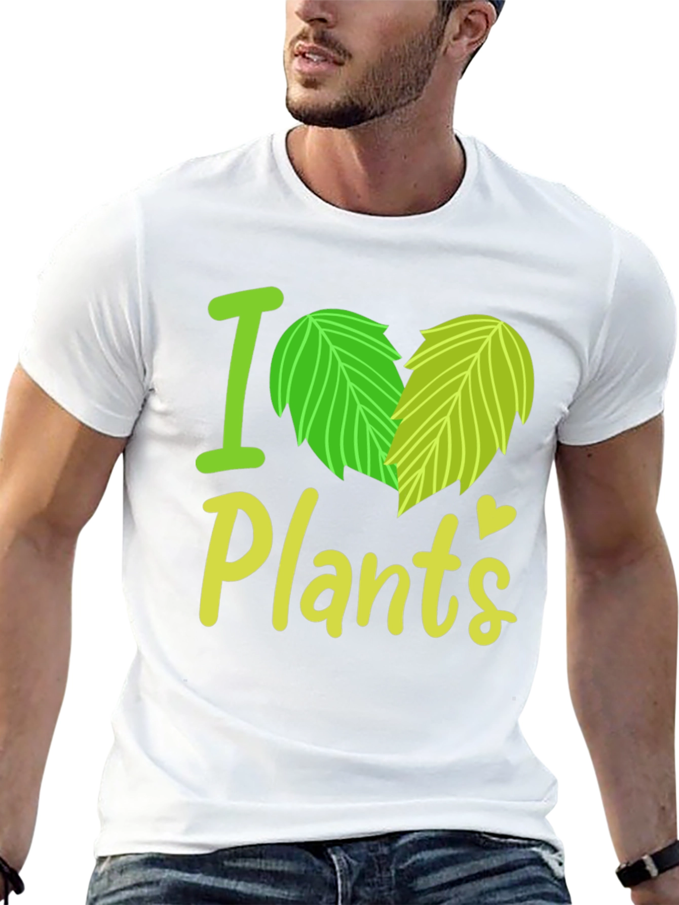 I Heart Plants Graphic Tee - Black Casual T-Shirt