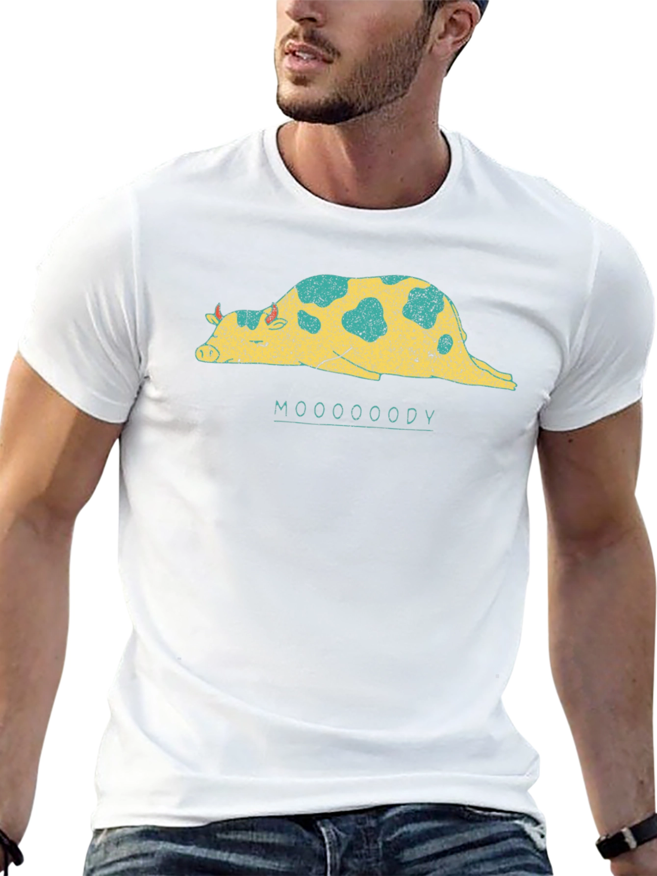 Mooooody Graphic Tee - Lazy Cow T-Shirt
