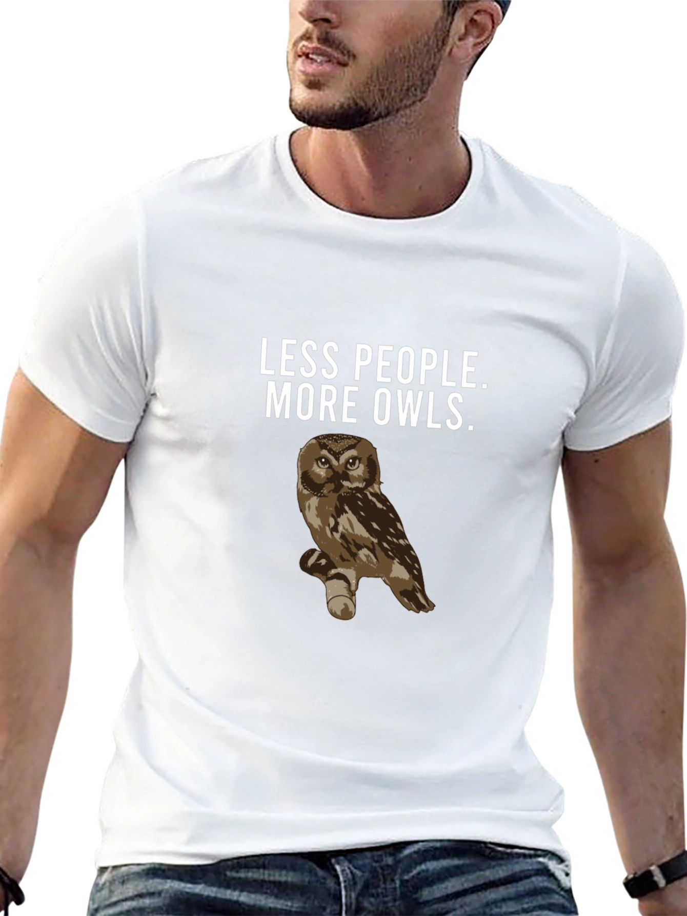 Less People More Owls Graphic T-Shirt