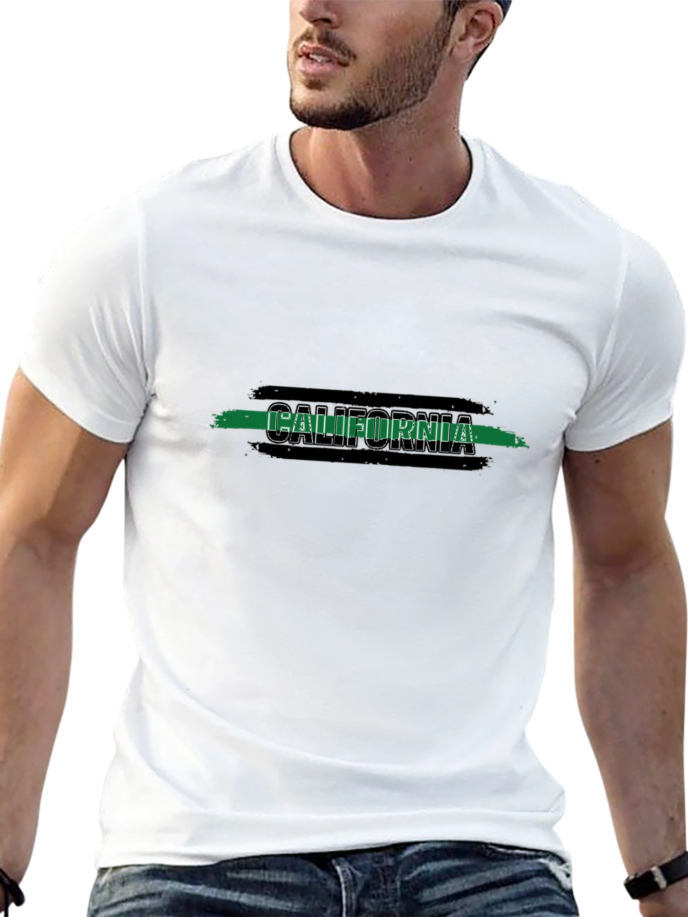 California Graphic T-Shirt - Black Cotton Blend Tee
