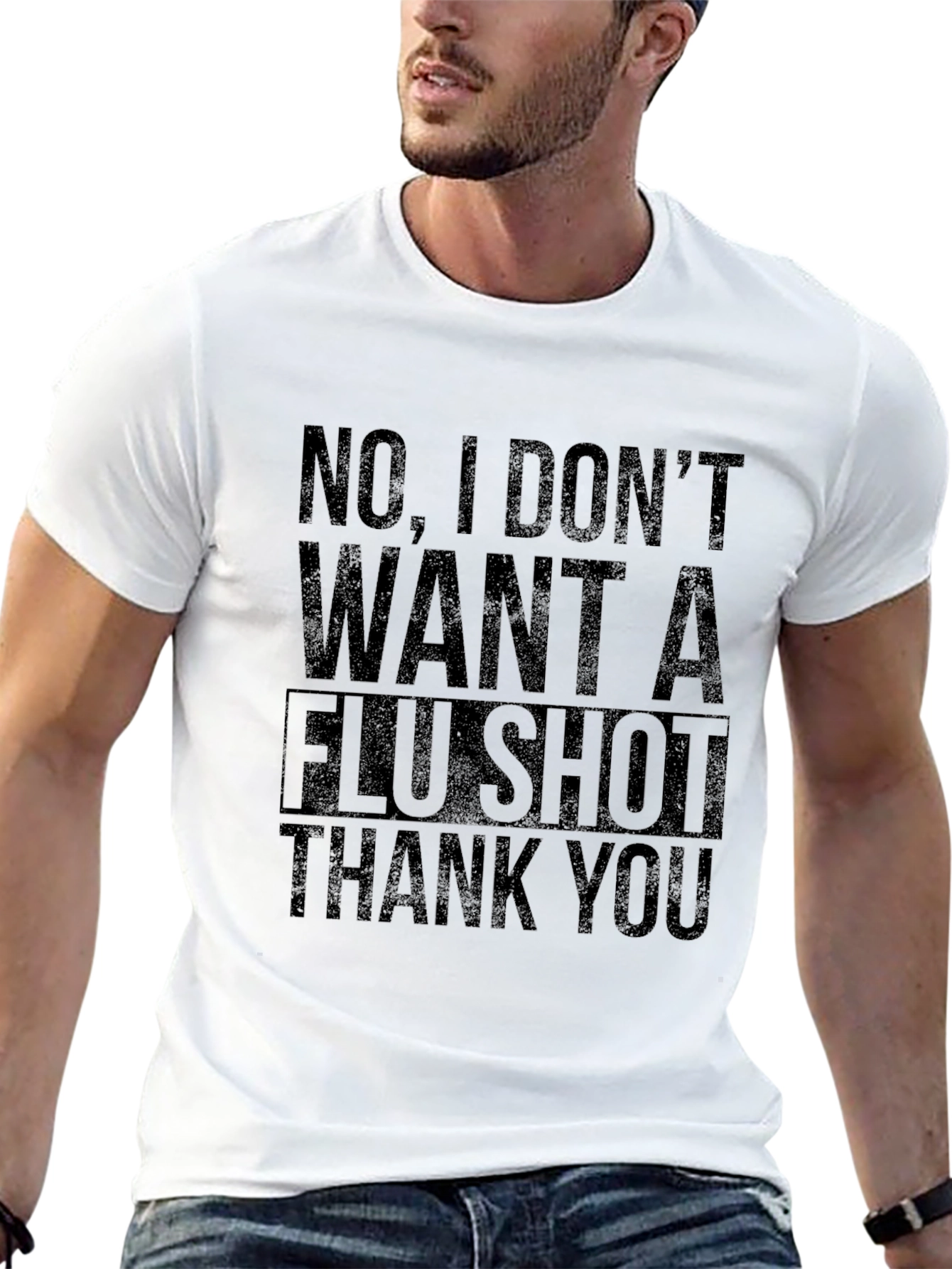 No Flu Shot Funny T-Shirt