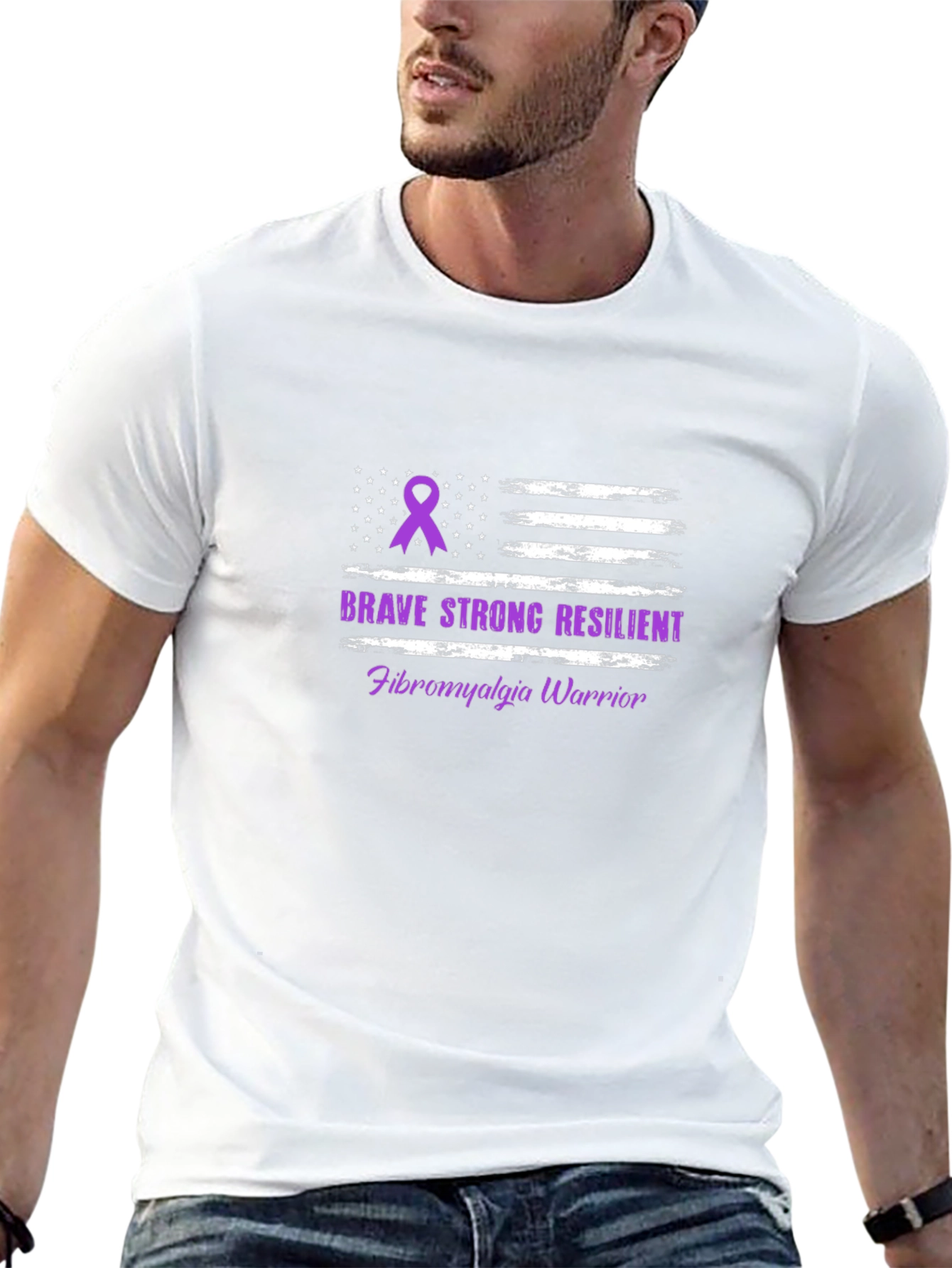 Brave Strong Resilient Fibromyalgia Awareness Warrior T-Shirt