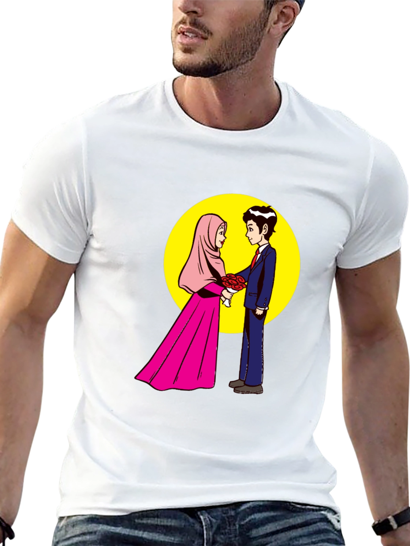 Romantic Muslim Couple Graphic T-Shirt