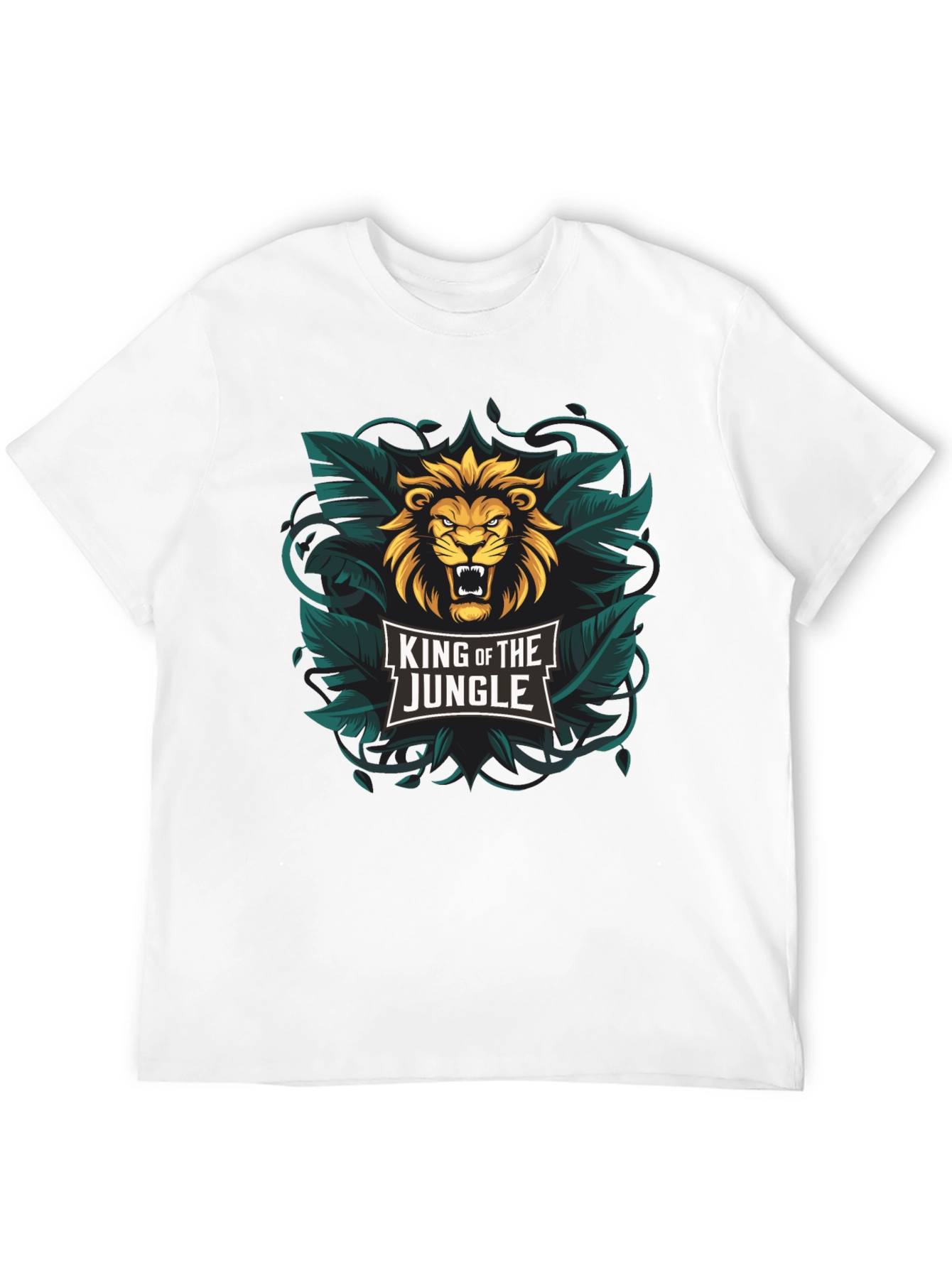King of the Jungle Lion Graphic Black T-Shirt
