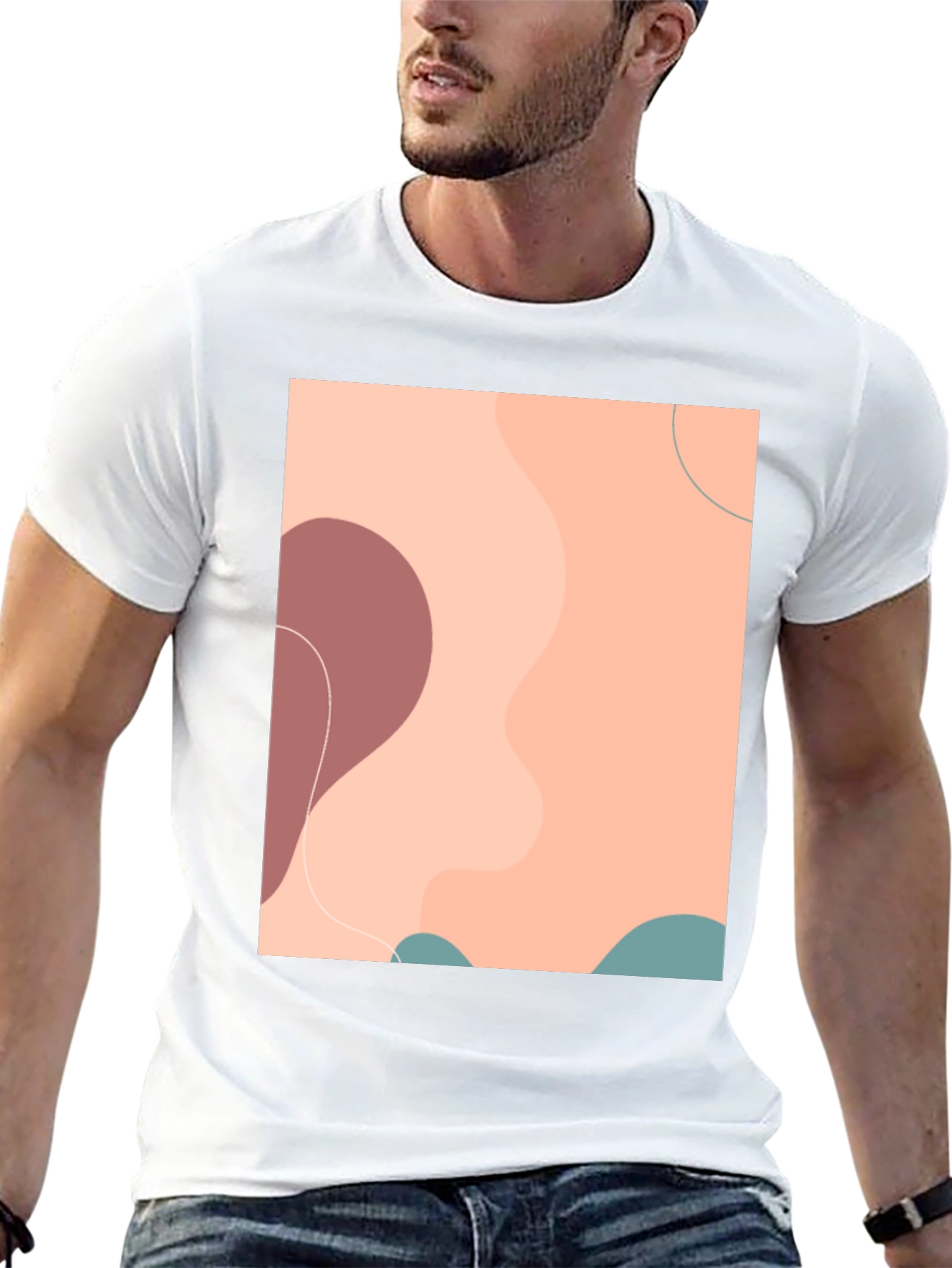 Abstract Graphic Print Mens Black T-Shirt