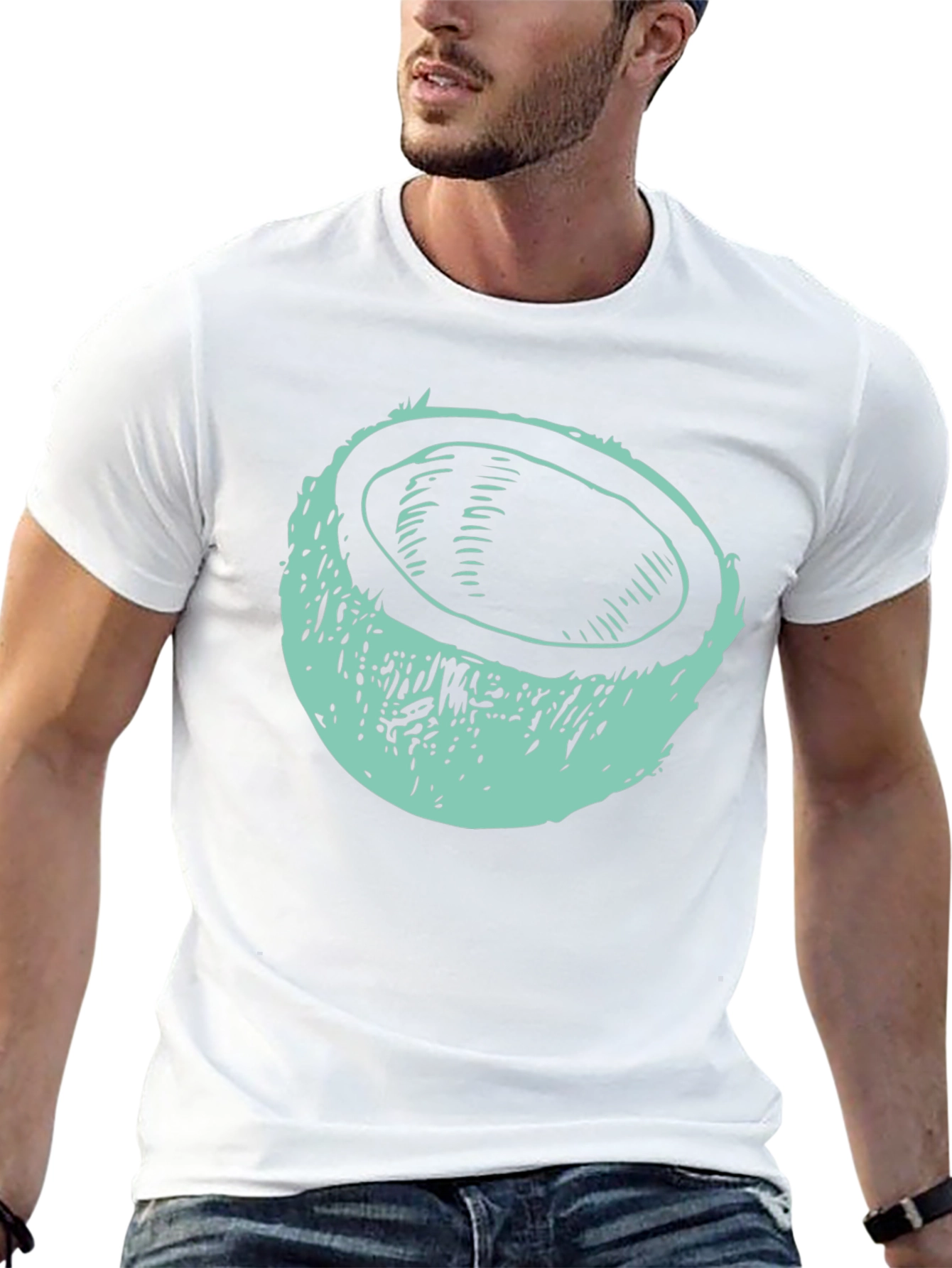 Coconut Graphic Tee - Black Cotton T-Shirt
