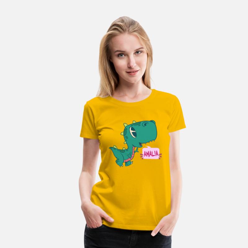 AMALIA - Lovely girl name with cute dinosaur