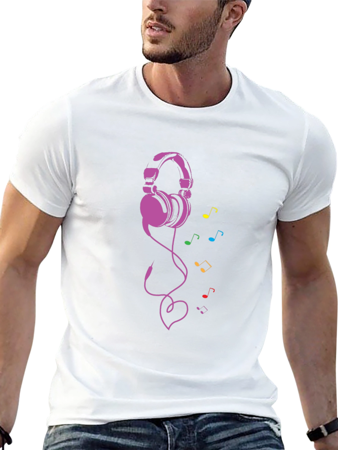 Headphones & Music Note Tee