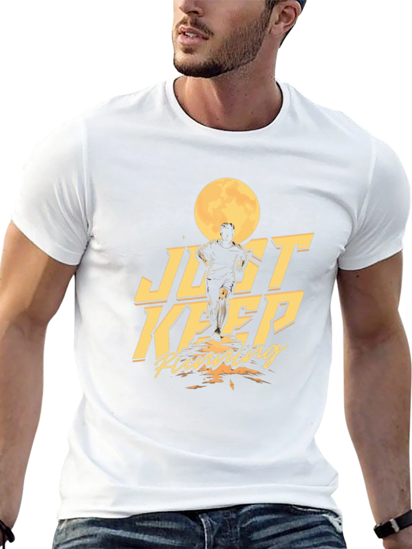 Just Keep Running Graphic Tee - Mens Black T-Shirt