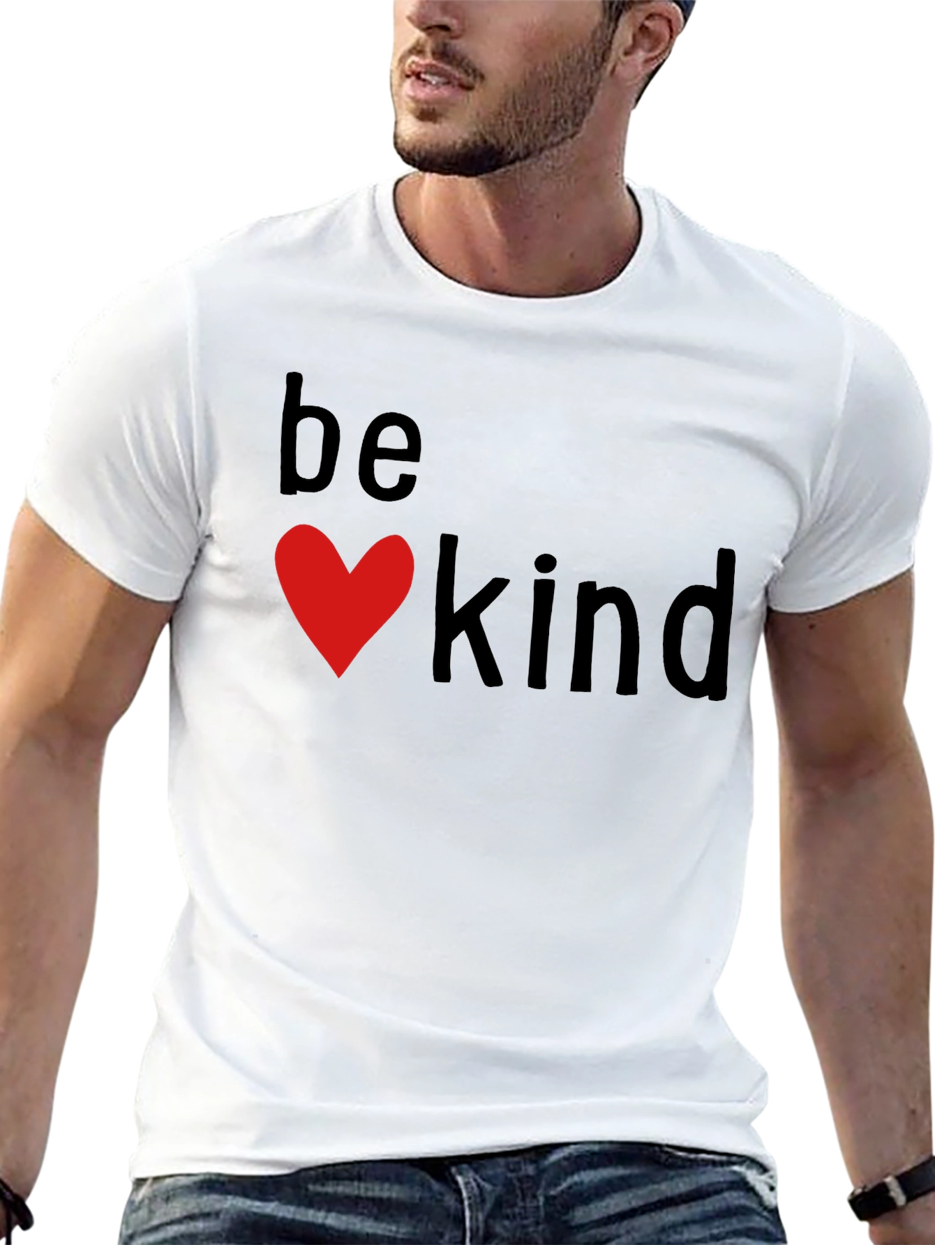 Be Kind Heart Graphic Black T-Shirt