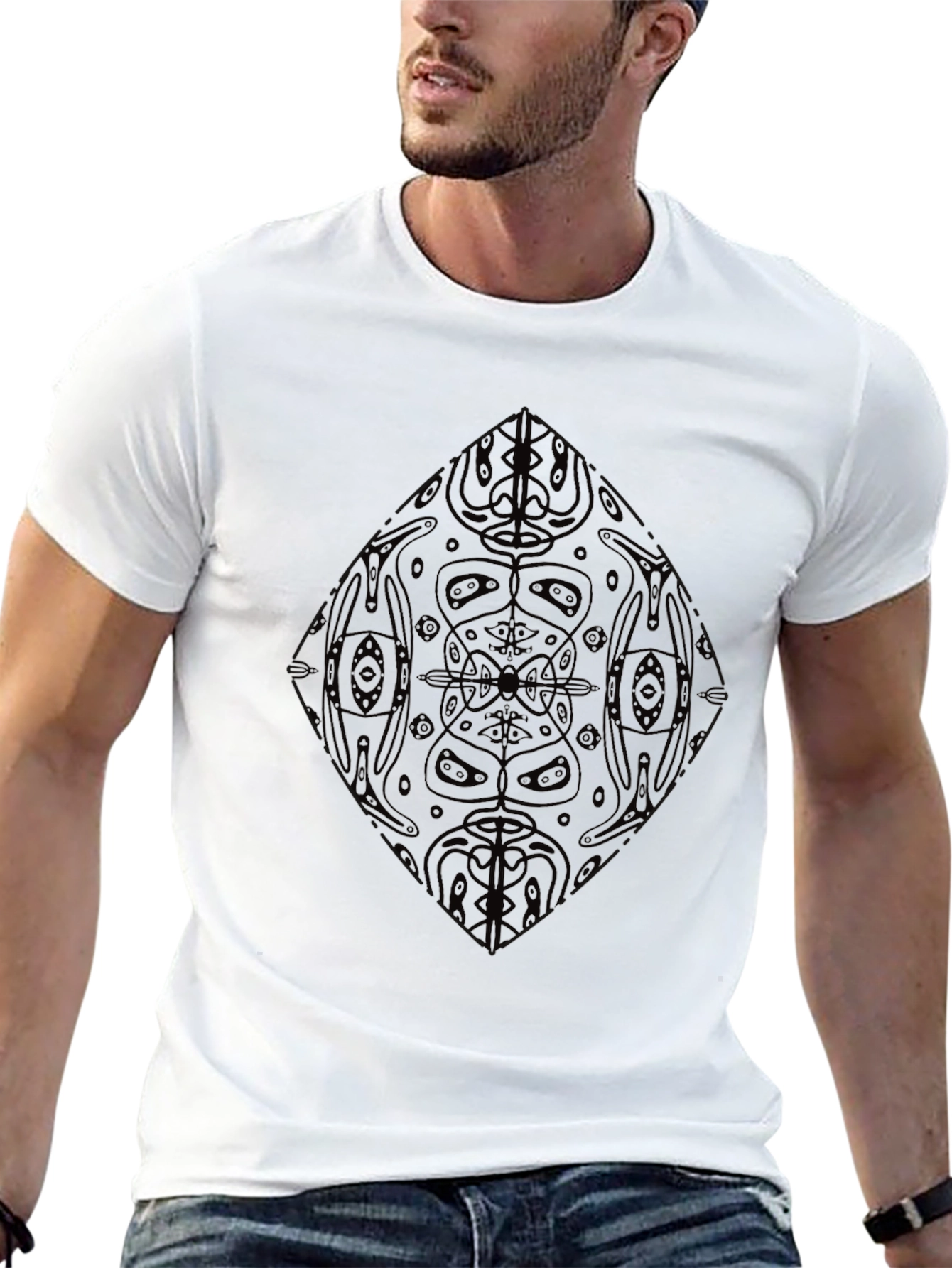 Mens Black Tribal Graphic Tee
