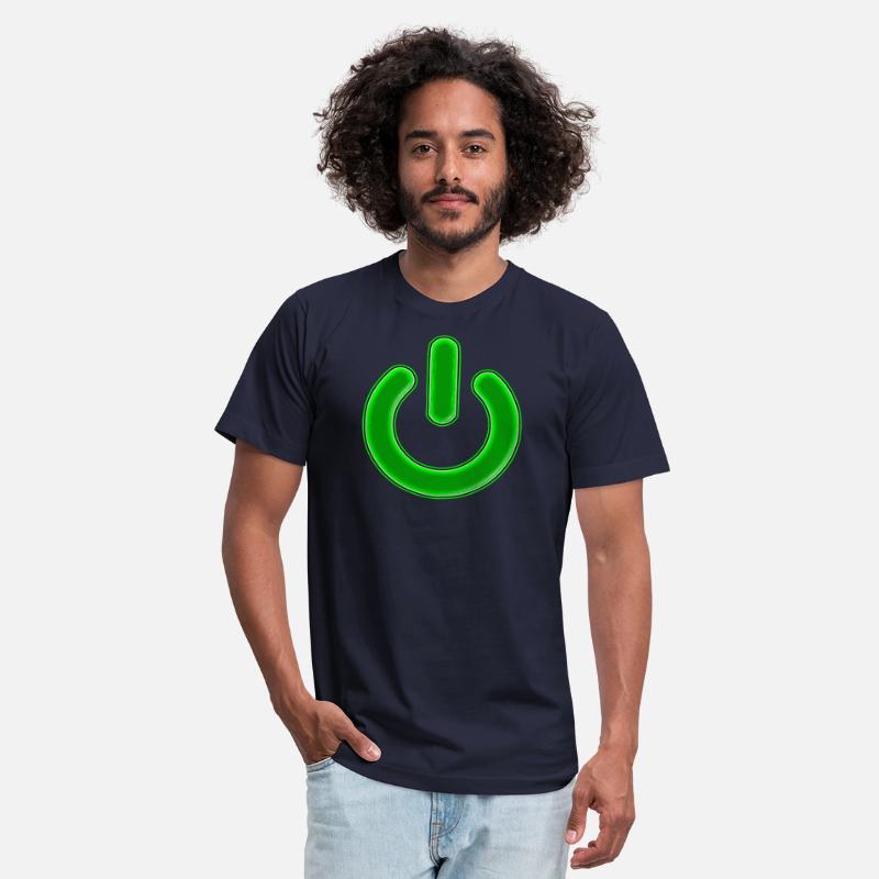 Computer Power Button Lime Green Simulated Glow