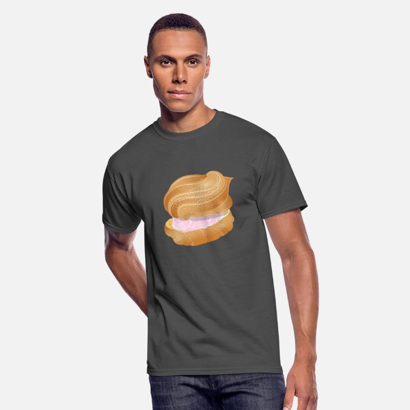 cream puff filled with pink cream illustration