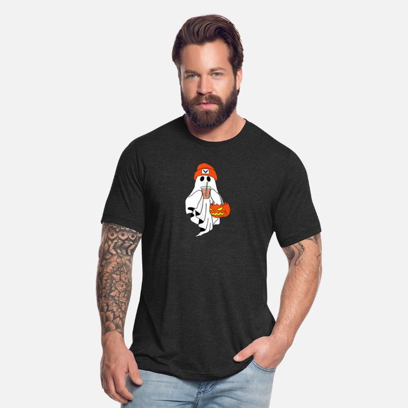Cute Ghost Drinking Coffee Halloween Ghost Ice Cof