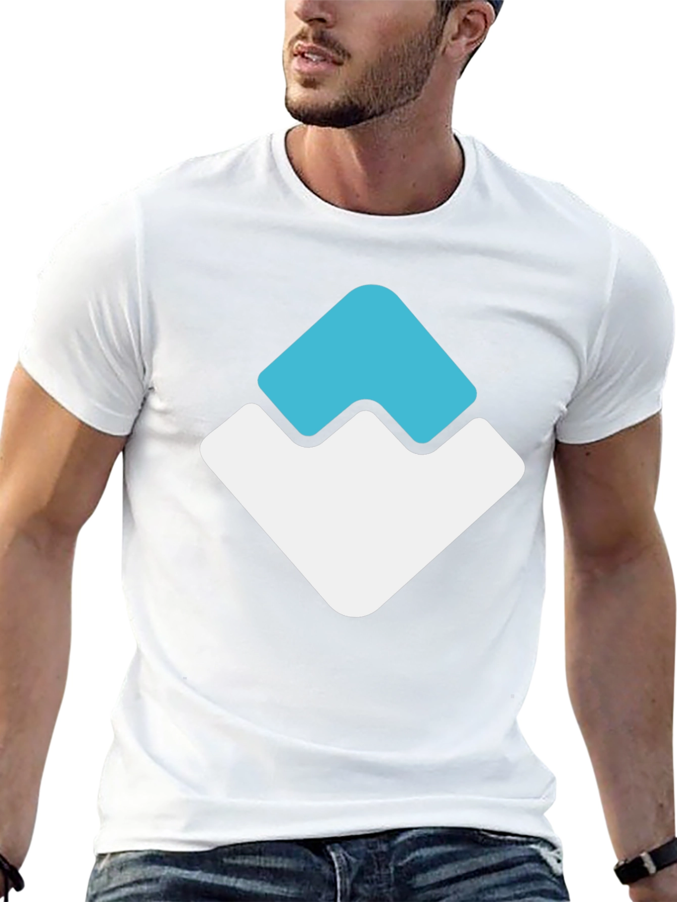 Modern Graphic Tee - Geometric Peak Design