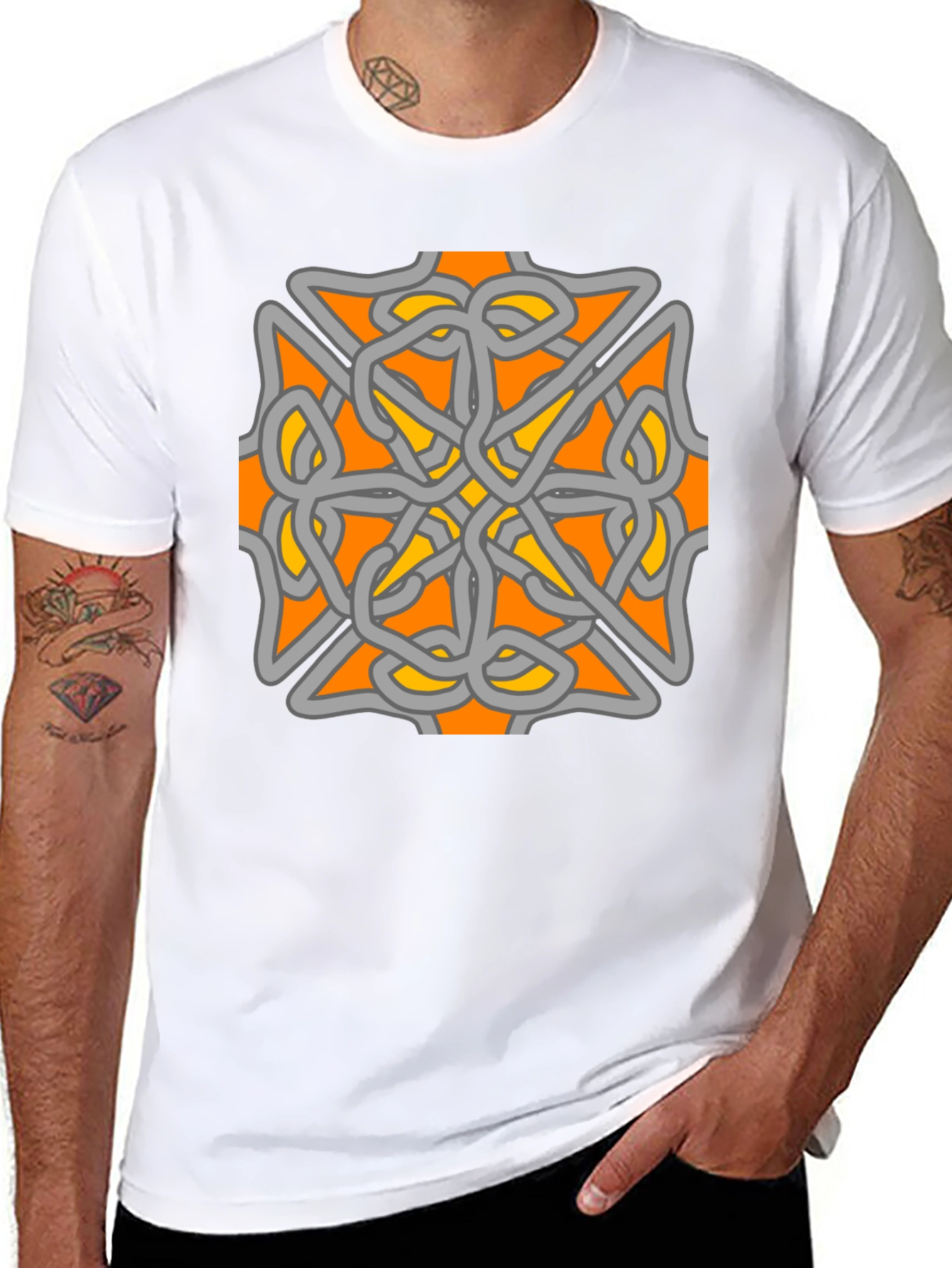 Celtic Knot Graphic Tee - Black Cotton Blend