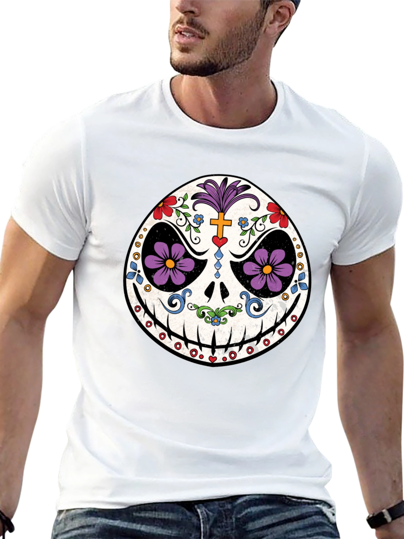 Day of the Dead Skull Graphic Tee
