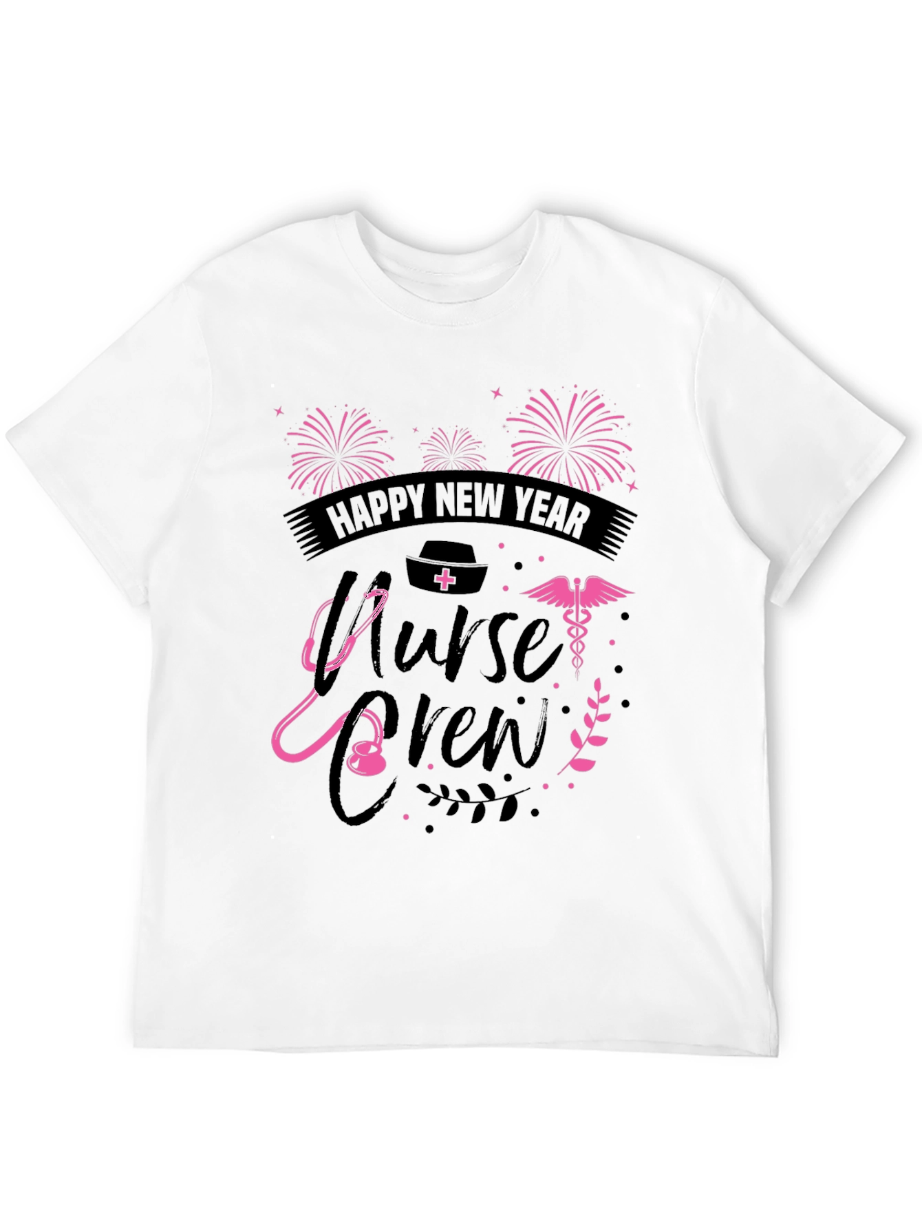 Happy New Year Nurse Crew Black T-Shirt