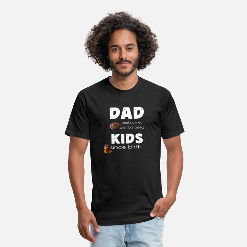 dad smoking meat and embaracing kids since birth