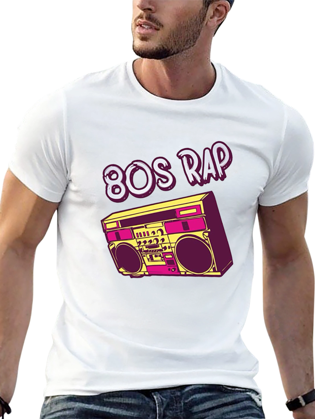 80s Rap Boombox Graphic T-Shirt