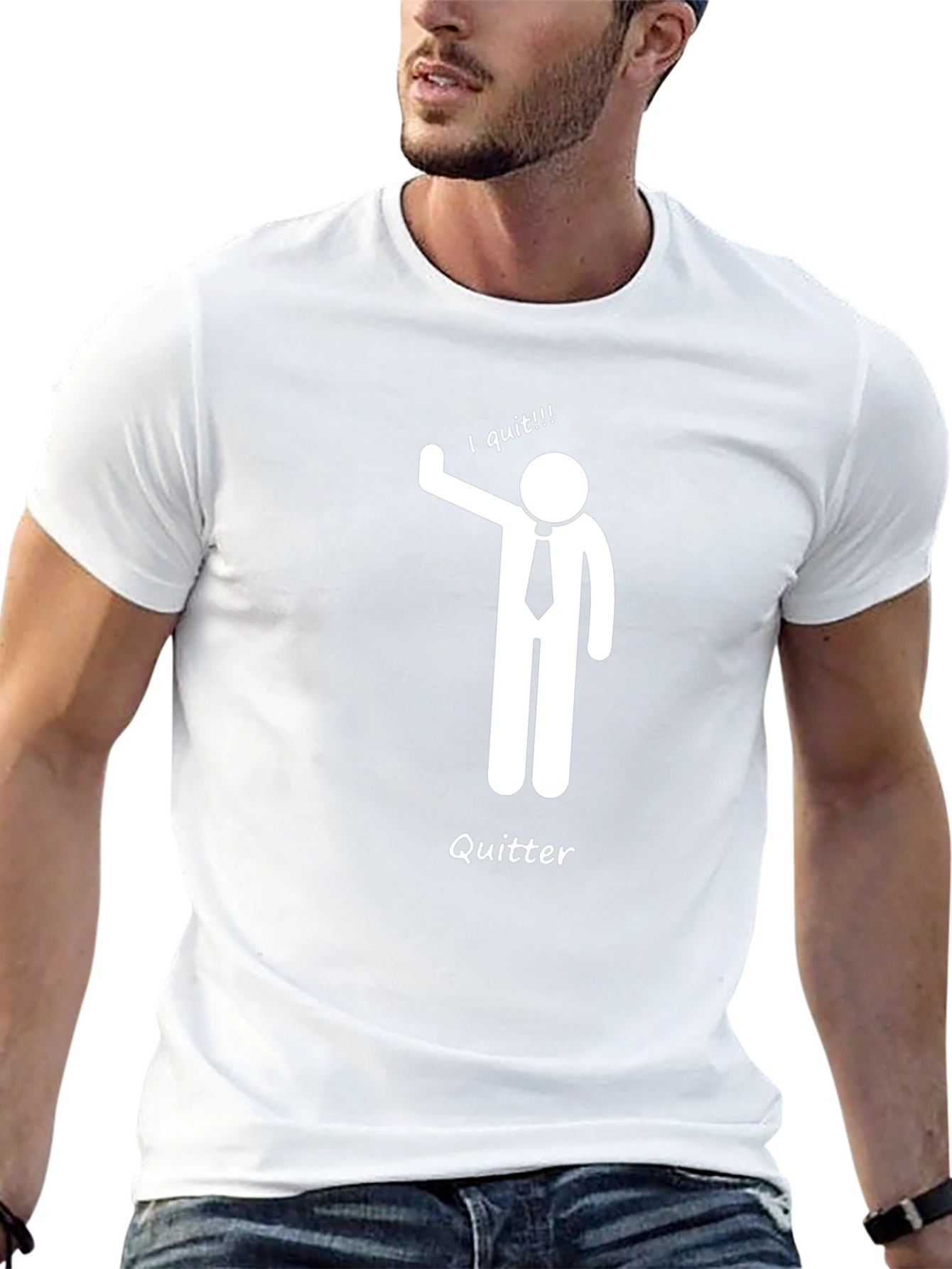 Quitter Stick Figure Funny T-Shirt