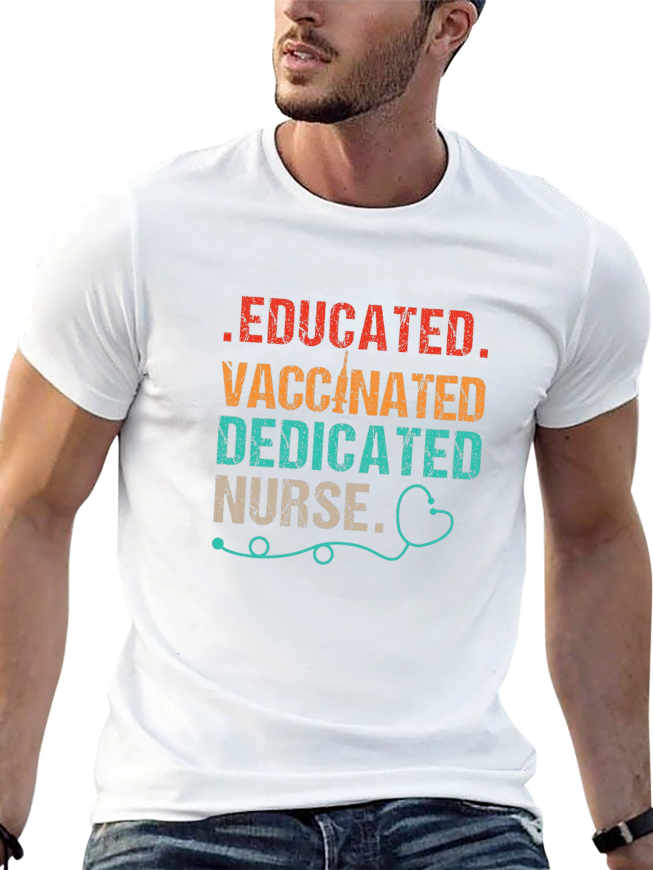 Educated Vaccinated Dedicated Nurse T-Shirt