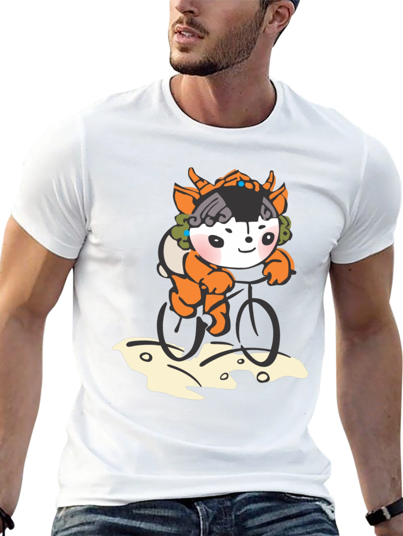 Cute Cartoon Character Bicycle Ride T-Shirt