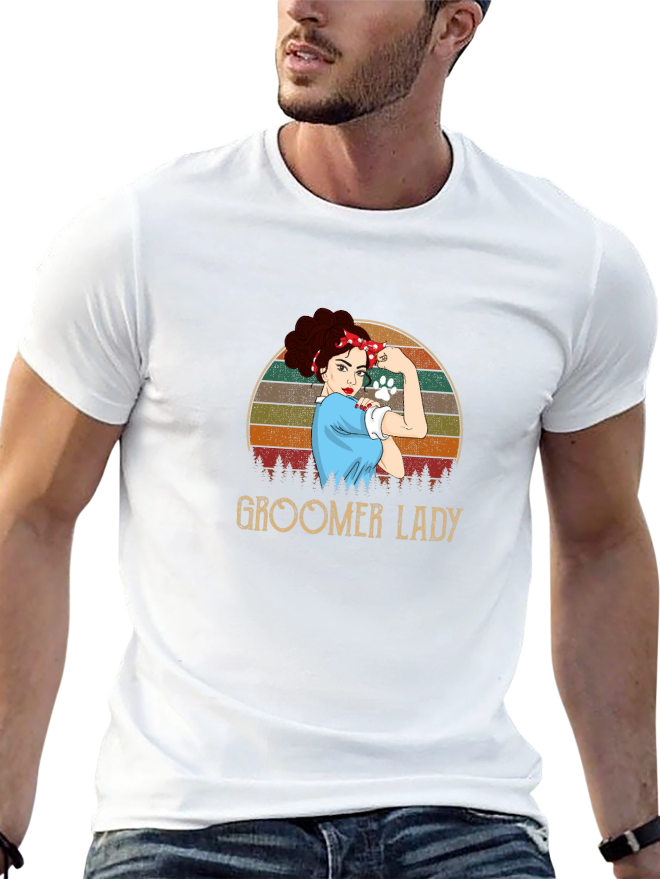 Groomer Lady T-Shirt - Retro Design