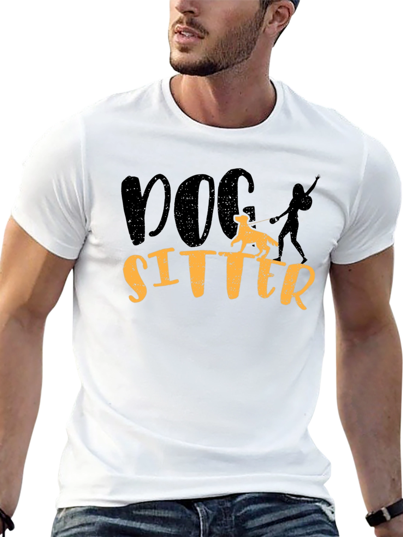 Dog Sitter Graphic Tee - Comfortable Black T-Shirt