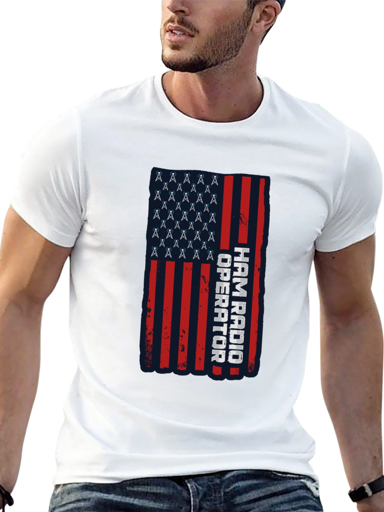 Ham Radio Operator American Flag T-Shirt