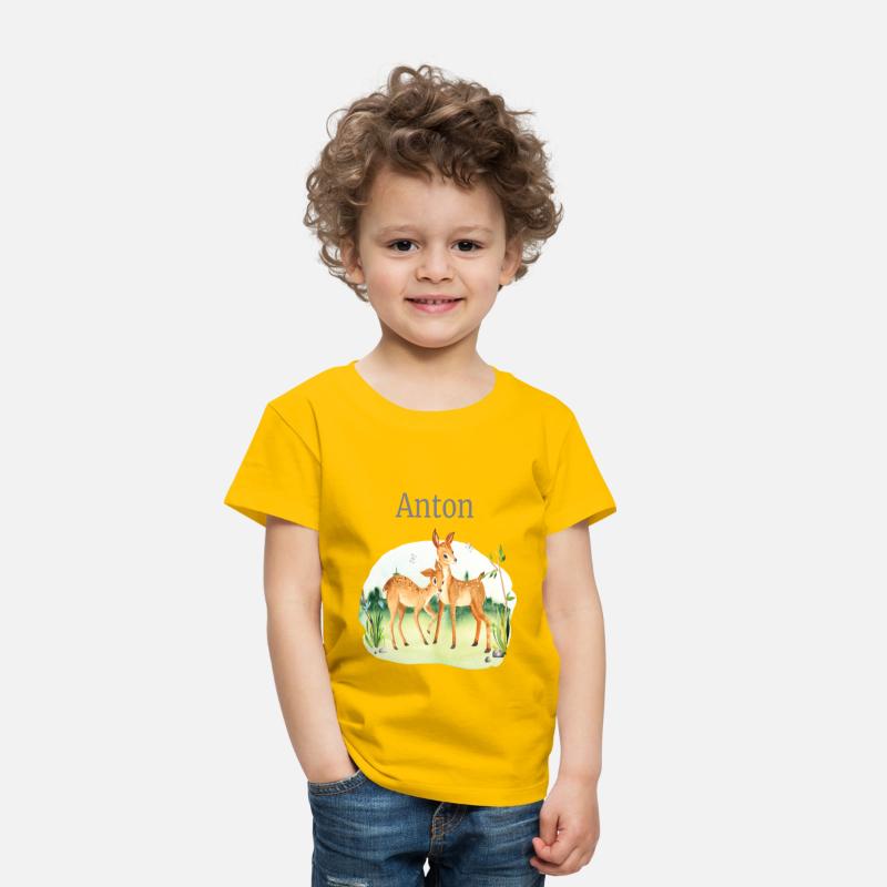 Forest Animal Deer Flowers Name Anton