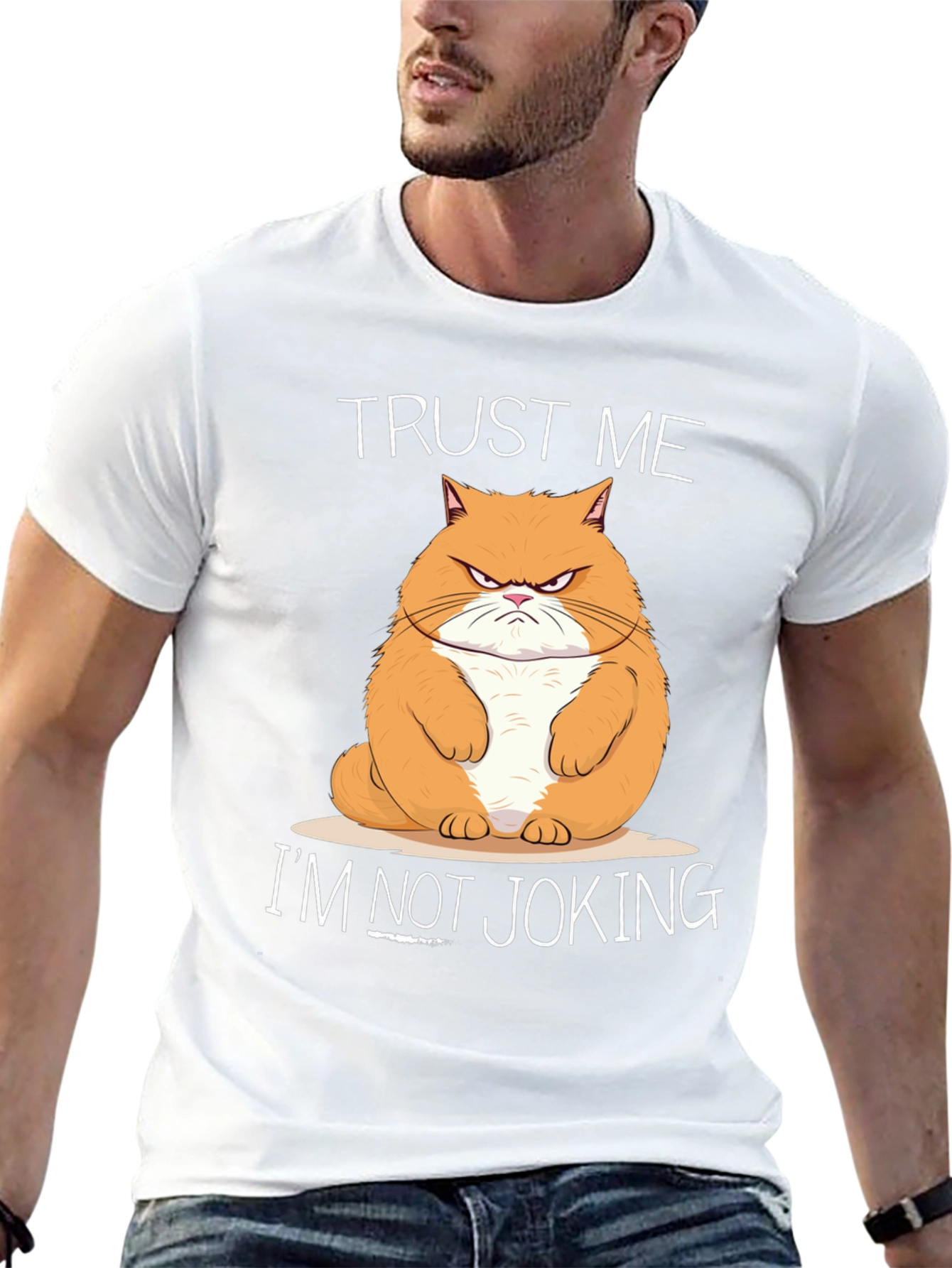 Trust Me Im Not Joking Cat Graphic T-Shirt