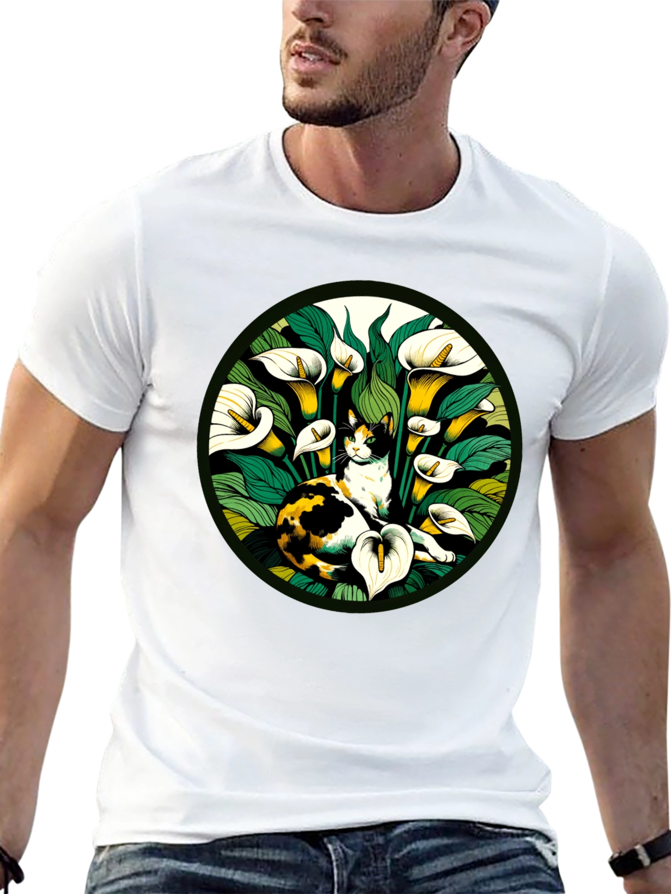 Cat & Calla Lily Graphic Tee