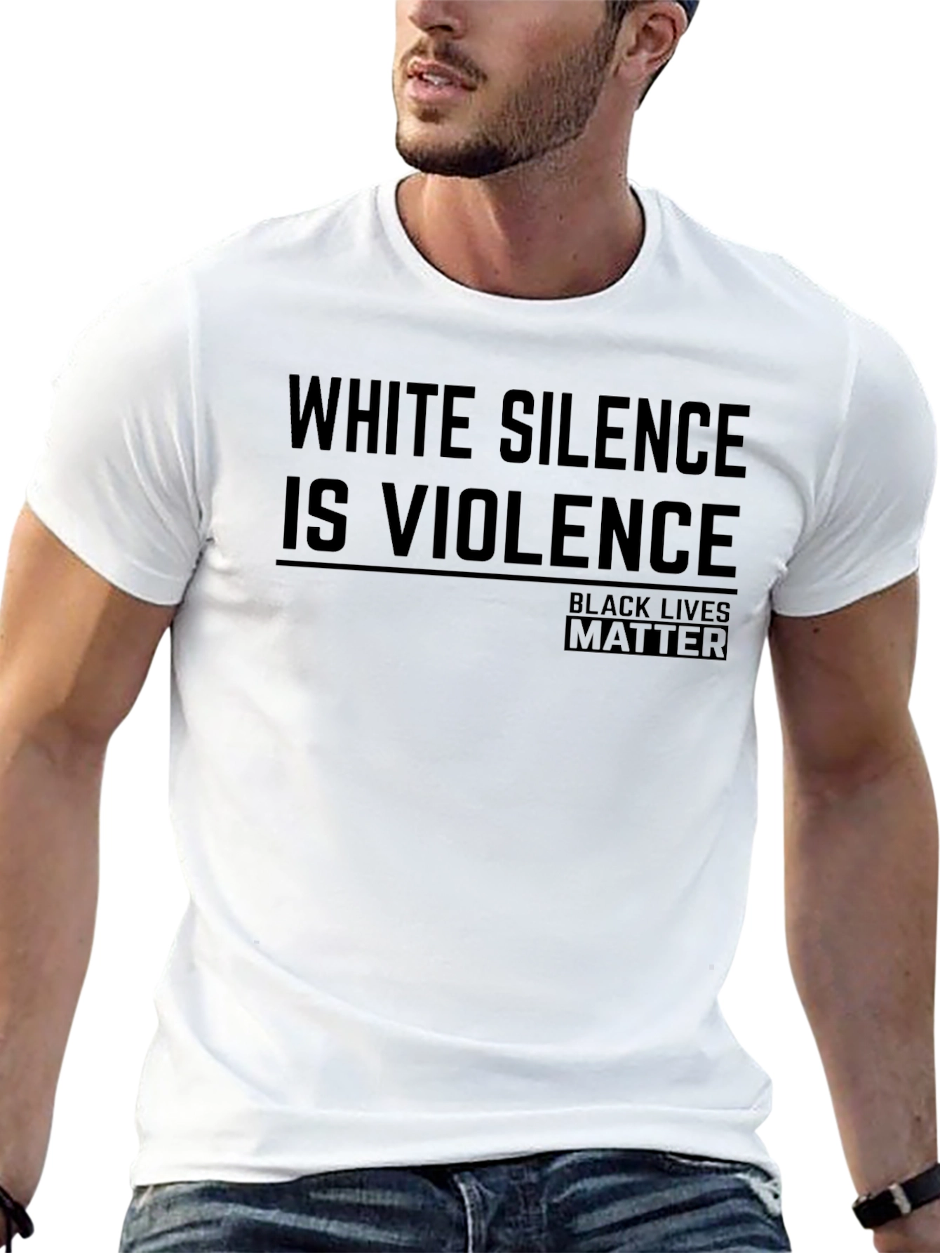 White Silence Is Violence Black Lives Matter Graphic Tee