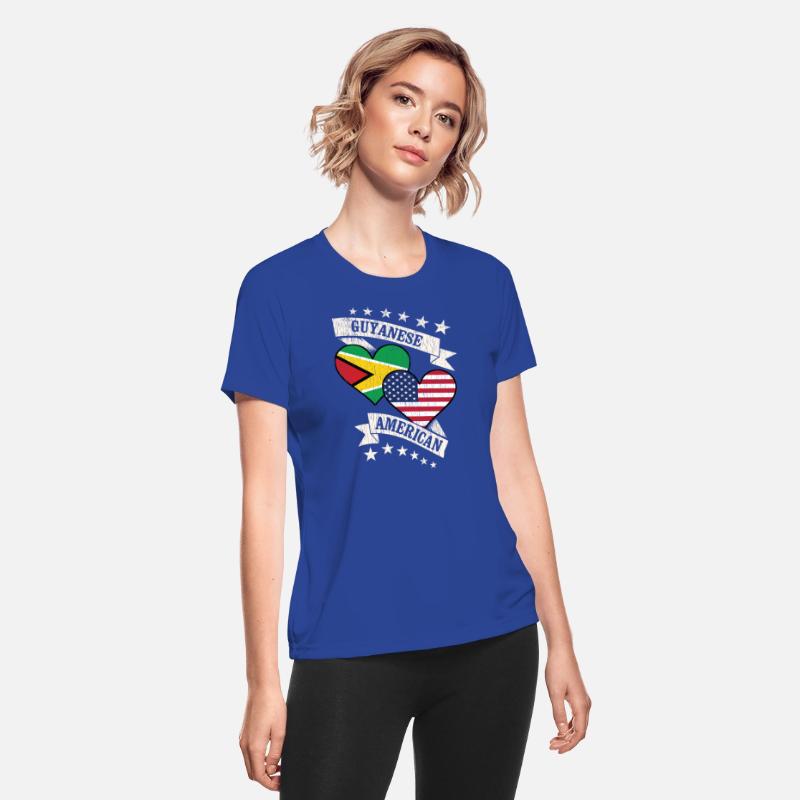 Guyanese American Heart Flags Guyana America
