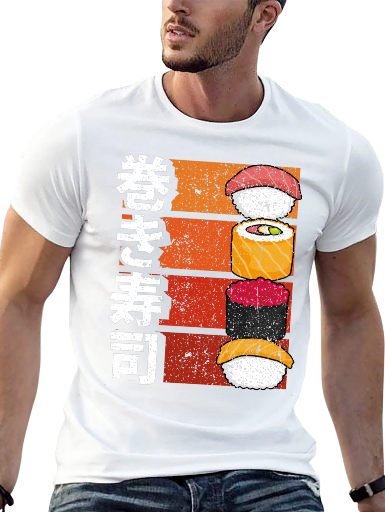 Sushi Stack Graphic Tee - Japanese Food Lovers Shirt